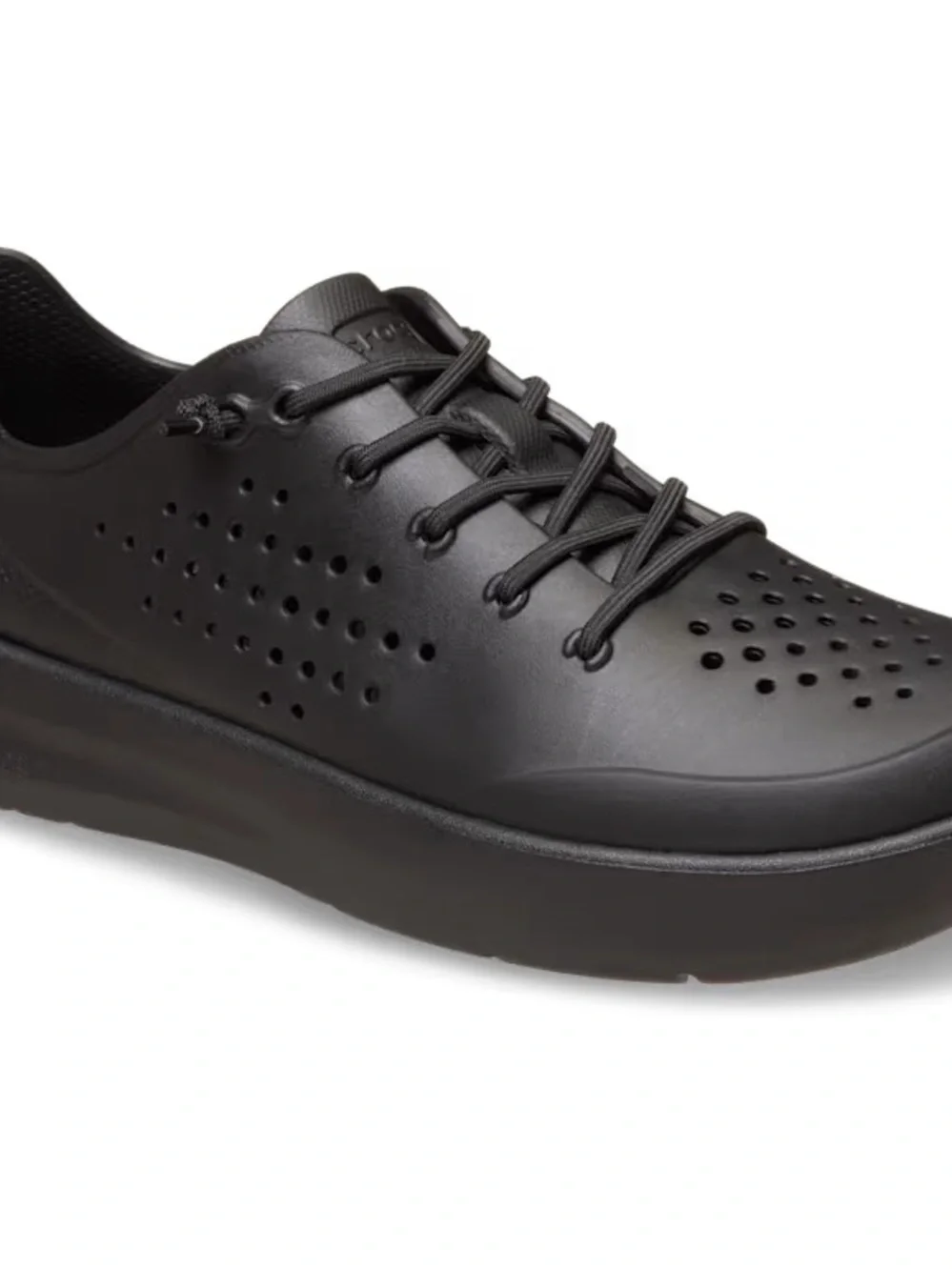 CROCS Men's Black Perforated Lace-Up Sneakers